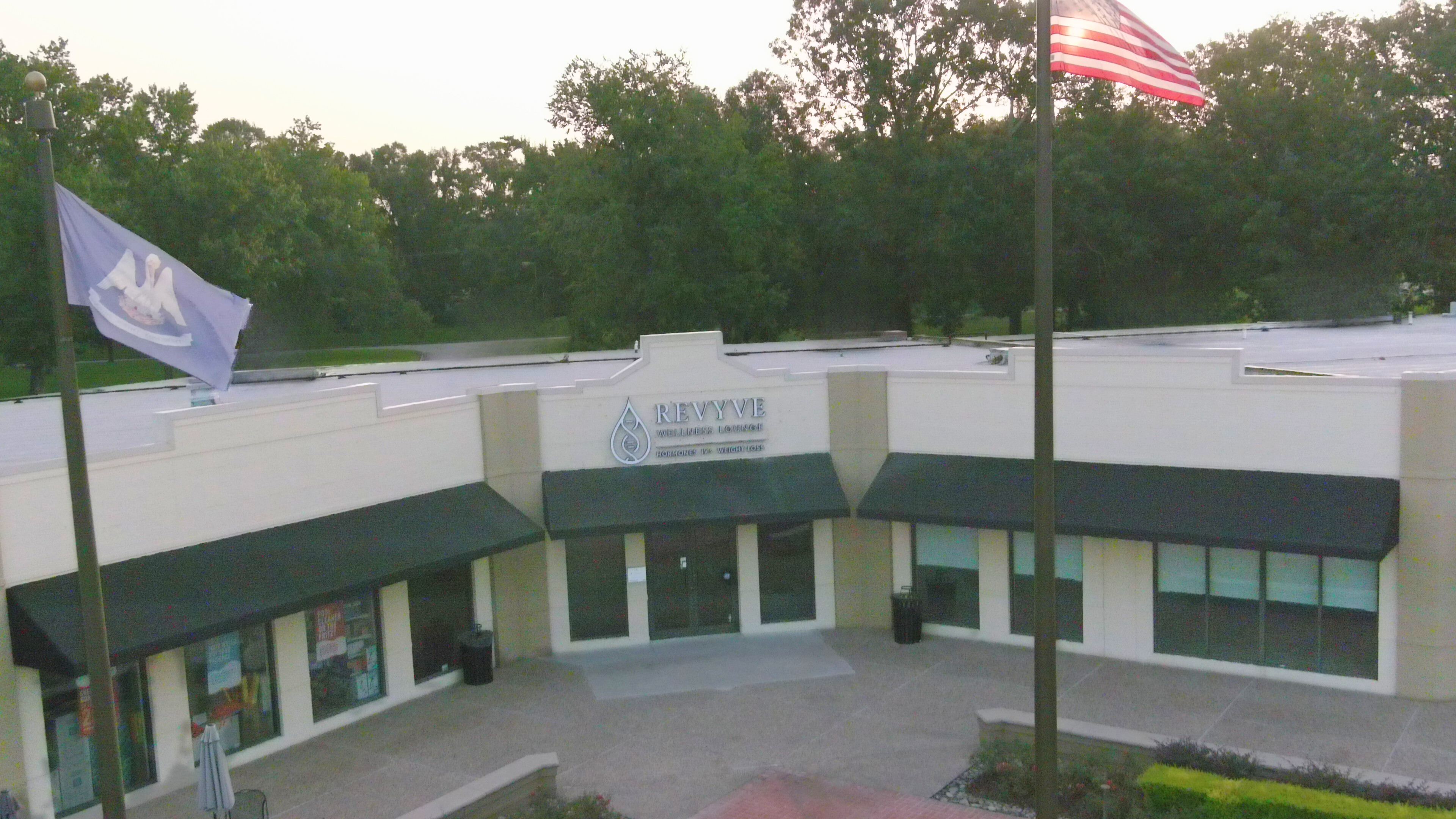 Front entrance of ReVyve Wellness Lounge in Lafayette, LA